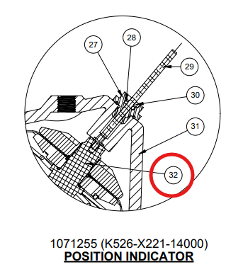 43142 Shaft for 526 Valve Position Indicator